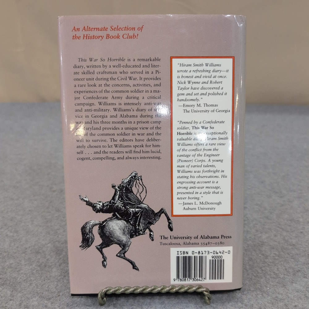 This War So Horrible Civil War Diary Hiram Smith Williams 1993 Hardcover‎ Book - Picture 2 of 7